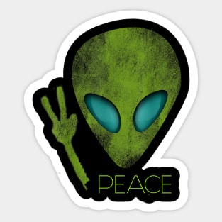 Alien Peace Cool Funny Cute UFO Lover Birthday Gift Sticker